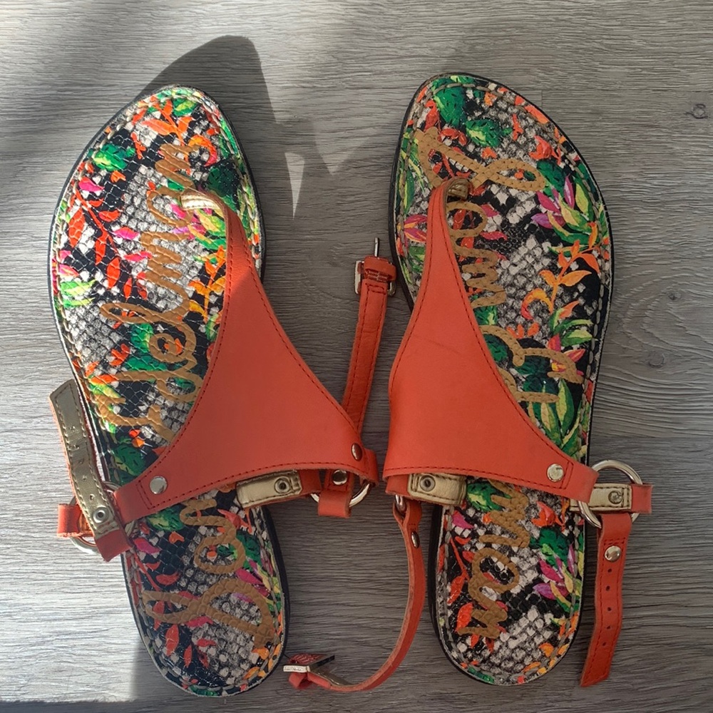Sam Edelman orange/red sandals - hardly worn